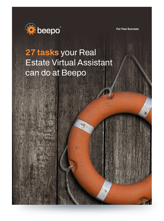 25 Tasks your Real Estate Virtual Assistant can do at Beepo resource ebook cover Beepo
