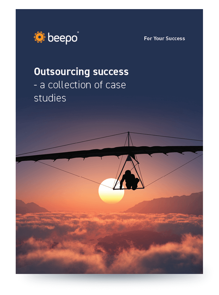 Beepo Add Image Free eBook Outsourcing success - a collection of case studies Add call-to-action  First name Last name  Email address (company email preferred)  Phone number  We guarantee your privacy - your information will not be shared. B_eBook_Outsourcing-success---a-collection-of-case-studies_cover-v3 Are you looking to leverage outsourcing to achieve business success? Owned by Probe Group, one of the largest and most diverse Australian customer experience solutions providers, we make outsourcing accessible for businesses of all shapes and sizes. This eBook showcases 12 real-life client success stories to demonstrate how outsourcing became the solution to overcoming their own unique business challenges.  B_eBook_10 Offshore Roles you need to boost your capability and grow your margins_thumb What's in this eBook  This eBook will showcase how individual client success stories across a variety of industries including:  Accounting Business services Financial services Technology Real estate. beepo-a-probegroup-logo-white Copyright Beepo 2021 | Terms & Conditions | Privacy Policy      BESbswyBESbswy