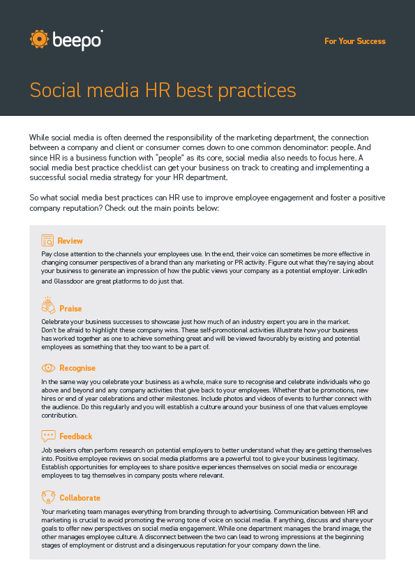 Social media HR best practices